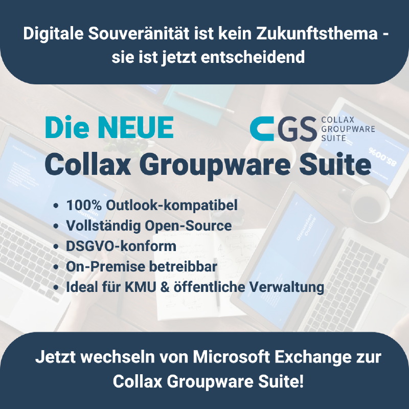 Collax Einladung zum Webinar: Die NEUE Collax Groupware Suite